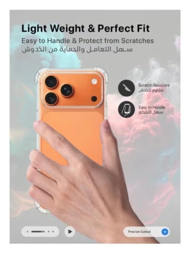 جاجيك iPhone 17 Pro Clear Case with Screen & Camera Lens Protector | Anti-Yellowing Slim Shockproof Transparent Cover | Full Body Protection Set for Apple iPhone 17 Pro (6.3-Inch) - Image 3