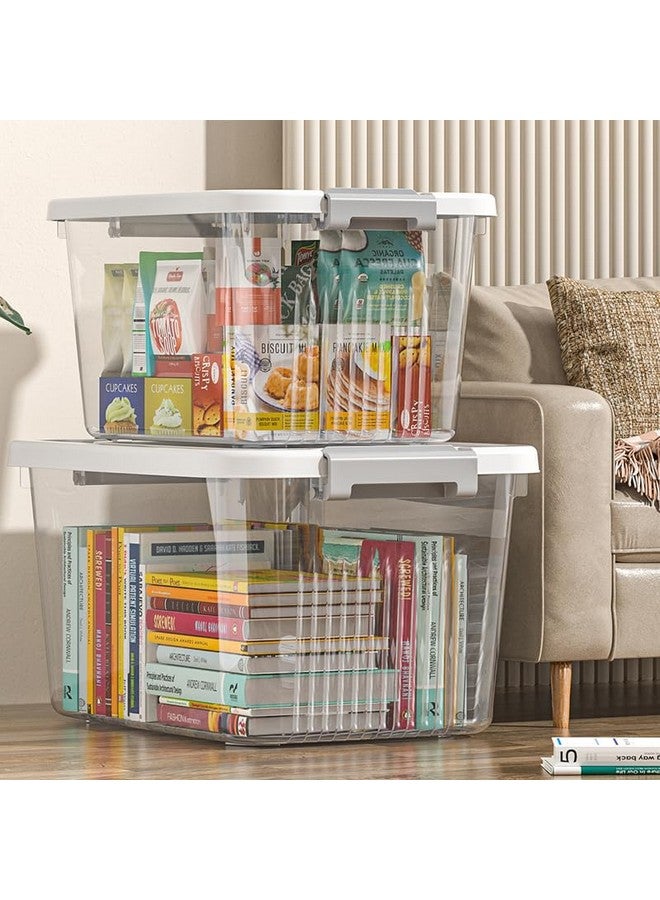 GRACIOUS MART GRACIOUS MART Large Transparent Storage Box with Lockable Airtight Lid, Scratch-Resistant Plastic Bin with Wheels for Home Organization and Storage (25cm x 34cm x 18cm)  - Image 3