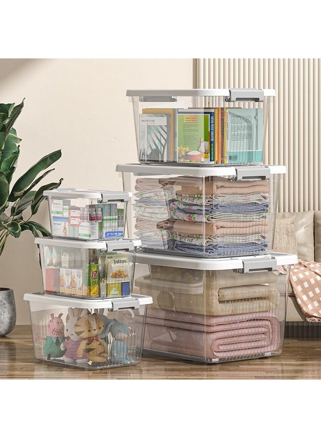GRACIOUS MART GRACIOUS MART Large Transparent Storage Box with Lockable Airtight Lid, Scratch-Resistant Plastic Bin with Wheels for Home Organization and Storage (25cm x 34cm x 18cm)  - Image 4