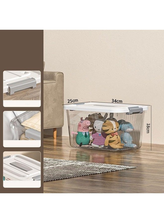 GRACIOUS MART GRACIOUS MART Large Transparent Storage Box with Lockable Airtight Lid, Scratch-Resistant Plastic Bin with Wheels for Home Organization and Storage (25cm x 34cm x 18cm)  - Image 2