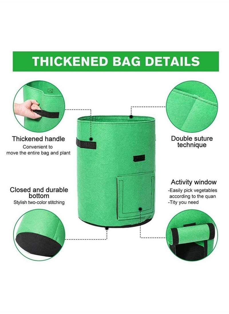 Excefore - Potato Grow Bag, Gardening Plant Growing Bags Tomato Carrot Vegetable Planter Container with Window Handles & Flap Bottom Holes Garden Growing for Optimum Root Growth, 3 Pack (10 Gallon) - Image 1