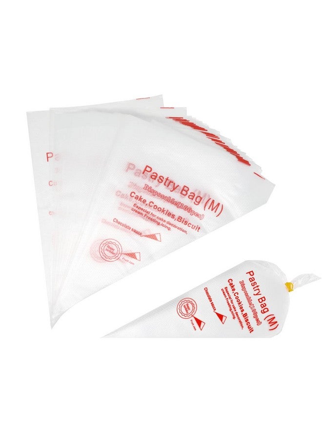 yueton 100pcs Disposable Plastic Cream Pastry Bags Piping Bags Icing Bags Decorating Tools Baking Supplies for Cakes, Cupcakes, Cookies Decoration -Thickened,20x30cm/7.9x11.8inch - Image 1