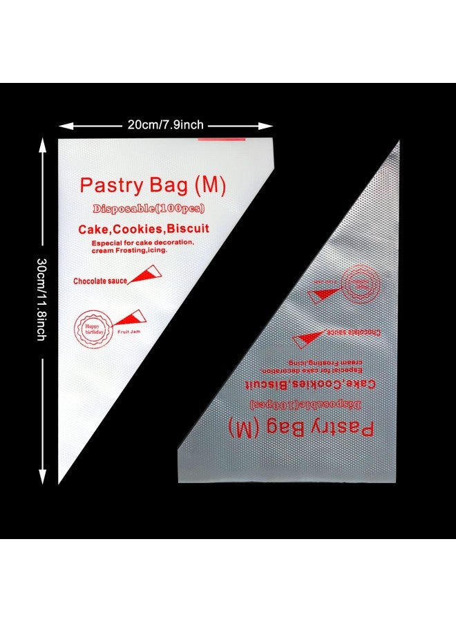 yueton 100pcs Disposable Plastic Cream Pastry Bags Piping Bags Icing Bags Decorating Tools Baking Supplies for Cakes, Cupcakes, Cookies Decoration -Thickened,20x30cm/7.9x11.8inch - Image 5