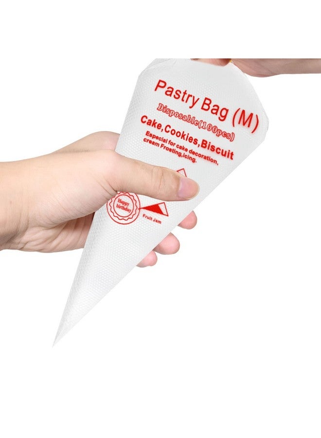 yueton 100pcs Disposable Plastic Cream Pastry Bags Piping Bags Icing Bags Decorating Tools Baking Supplies for Cakes, Cupcakes, Cookies Decoration -Thickened,20x30cm/7.9x11.8inch - Image 3