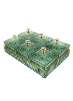 Arabest 1 Set of Dry Fruit Tray with Lid Divided Nut Bowl Desserts Serving Plate Snack Candy Dish Appetizer Tray Food Storage Containers Box for Home Party Hotel  - Image 1