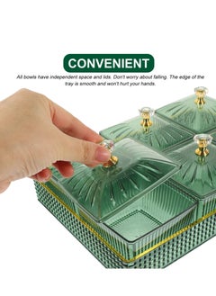Arabest 1 Set of Dry Fruit Tray with Lid Divided Nut Bowl Desserts Serving Plate Snack Candy Dish Appetizer Tray Food Storage Containers Box for Home Party Hotel  - Image 5