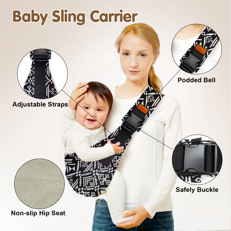 yemyig Baby Sling Carrier,Toddler Carrier,2026 New Baby Sling,Breathable and Adjustable Sling,Non-Slip Hip Seat Carrying 10-30lbs(Mesh,Black) - Image 5