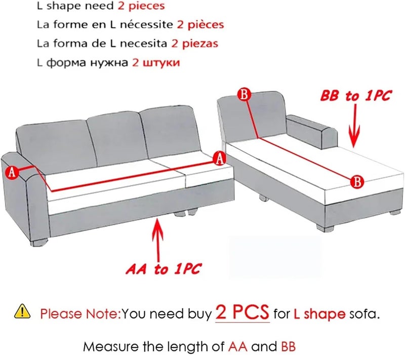 Couch Cover with Skirt Hemline Skirt Sofa Covers for Living Room Elastic All-Inclusive Couch Cover Sectional Furniture Slipcovers(Color 13,1pc 1-Seat 90-140cm) - Image 4
