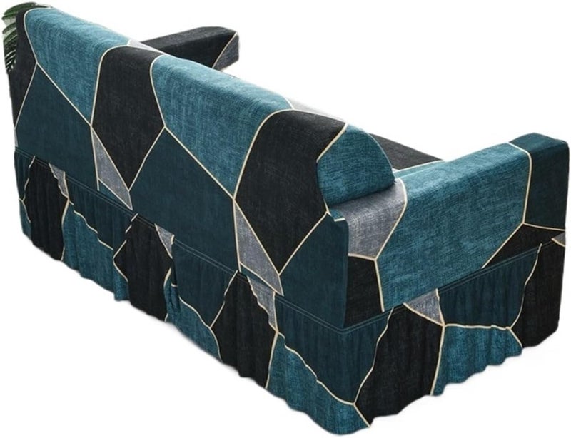Couch Cover with Skirt Hemline Skirt Sofa Covers for Living Room Elastic All-Inclusive Couch Cover Sectional Furniture Slipcovers(Color 13,1pc 1-Seat 90-140cm) - Image 5