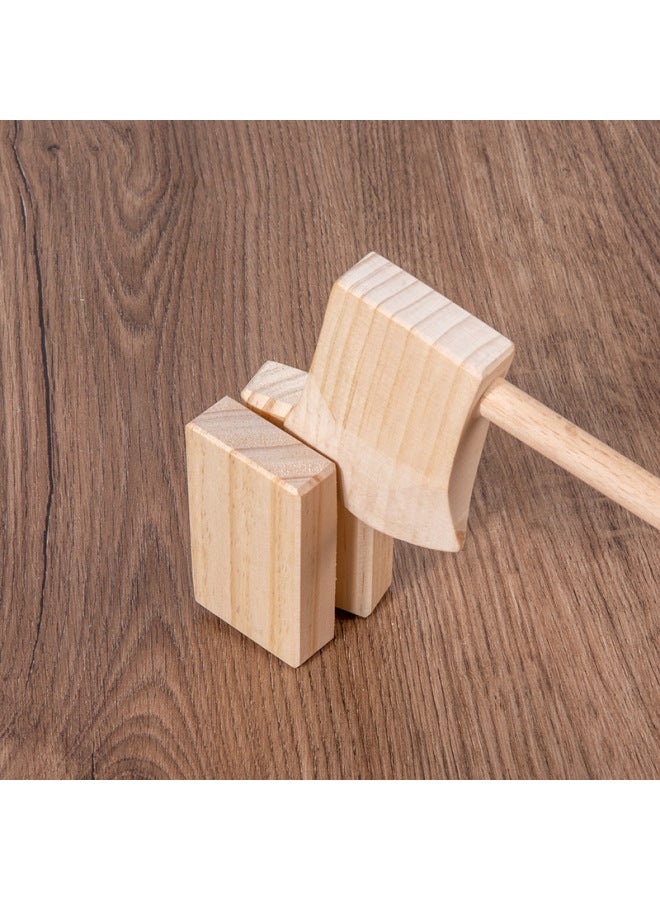 Children's Simulation Wood-splitting Game Early Education Baby's Simulation Wood-cutting Wooden Play House-to-House Watch Velcro Toy-Color:Chopping Wood Game  - Image 4