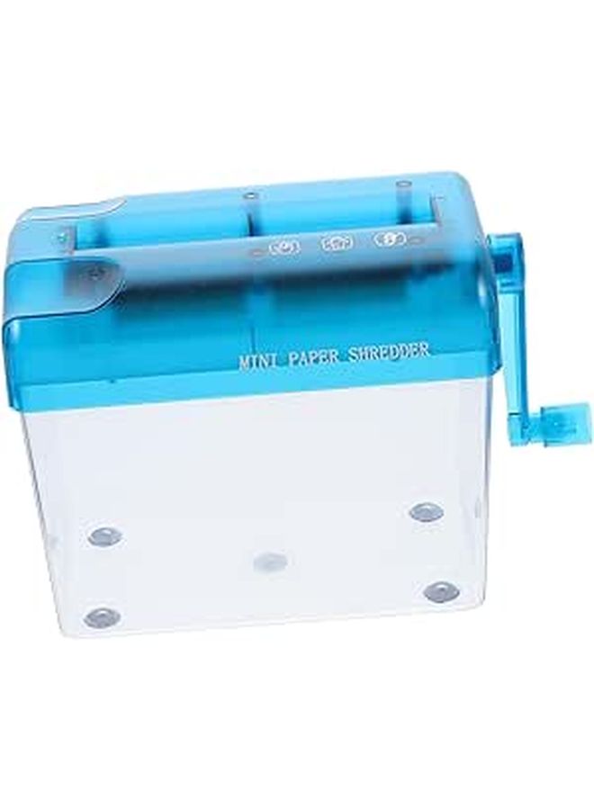 Desktop Hand Crank Paper Shredder Compact Manual For Bills Receipts Documents Home Office - Image 1