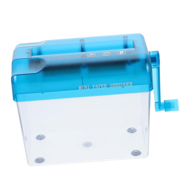 Desktop Hand Crank Paper Shredder Compact Manual For Bills Receipts Documents Home Office - Image 2