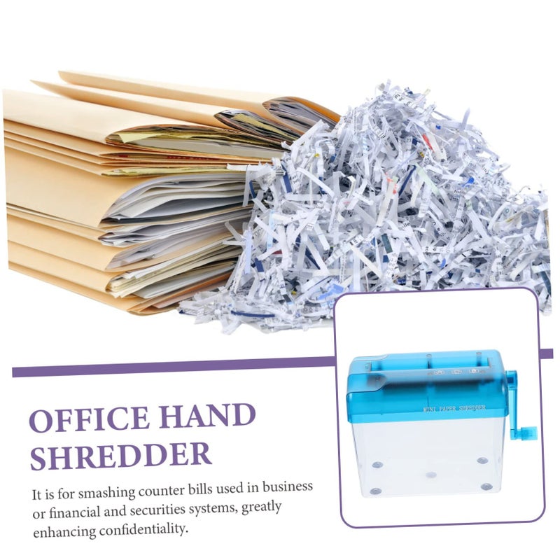 Desktop Hand Crank Paper Shredder Compact Manual For Bills Receipts Documents Home Office - Image 5