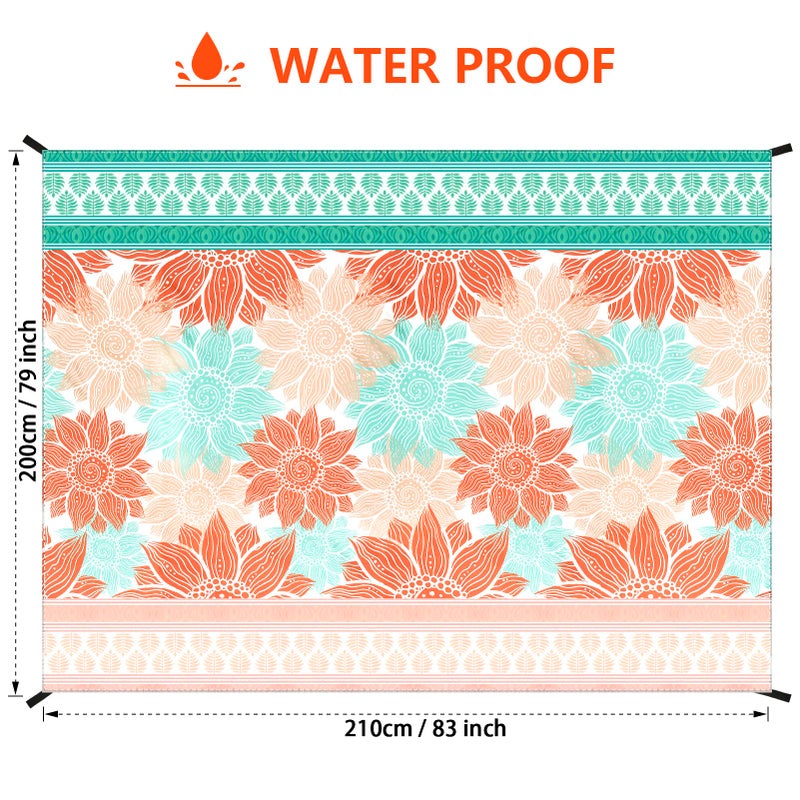 HIHOHO Beach Blanket Waterproof Sandproof Extra Large Beach Mat 79" X 83"/120"x108"for 1-8 Adults Quick Drying Durable Outdoor Picnic Mat for Beach Travel Camping Hiking - Image 2