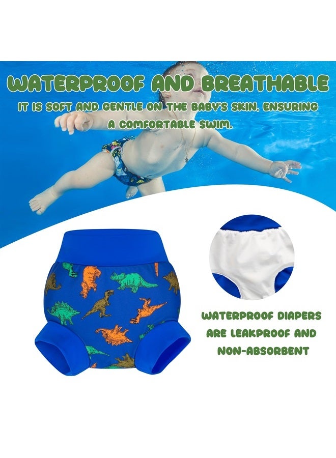 BIG ELEPHANT Baby Swim Diapers 3pcs, Reusable Adjustable Washable Waterproof Swimming Diaper for Boy's and Girl's, 2T - Image 5