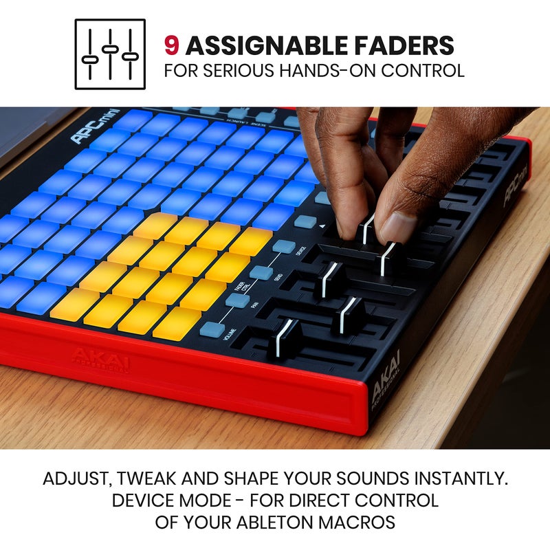 AKAI Professional APC Mini MK2 - USB MIDI Pad Controller for Clip Launching with Ableton Live Lite, 64 RGB Pads, Drum and Note Mode and MIDI Mixer - Image 4