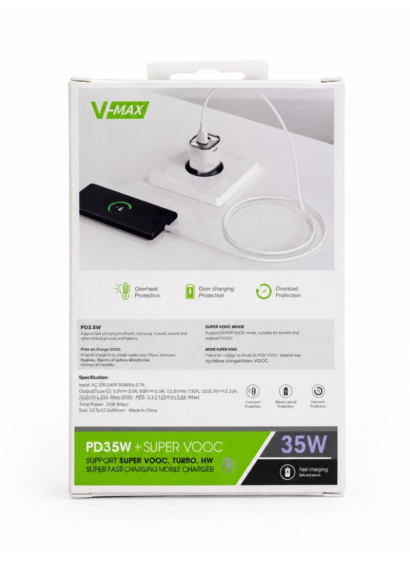 Vmax V-Max 35W crystal fast wall charger, model C55 - Image 3