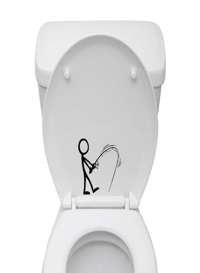 Epic Designs Bathroom Toilet Sticker Decal - Stick Figure Fishing - Funny Fun Home Decor - Image 2