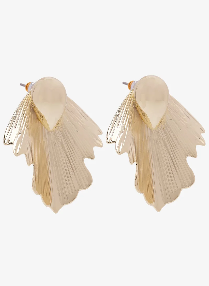Ginger Chunky Asymmetical Gold Earrings