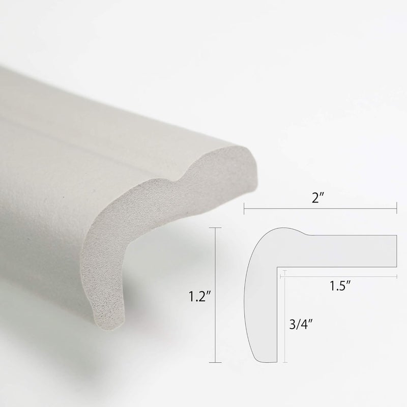 KidKusion Jumbo Edge Cushion  6Ft  Taupe  Made in USA  Child Safety Edge Guard Babyproof Furniture Bumper - Image 3
