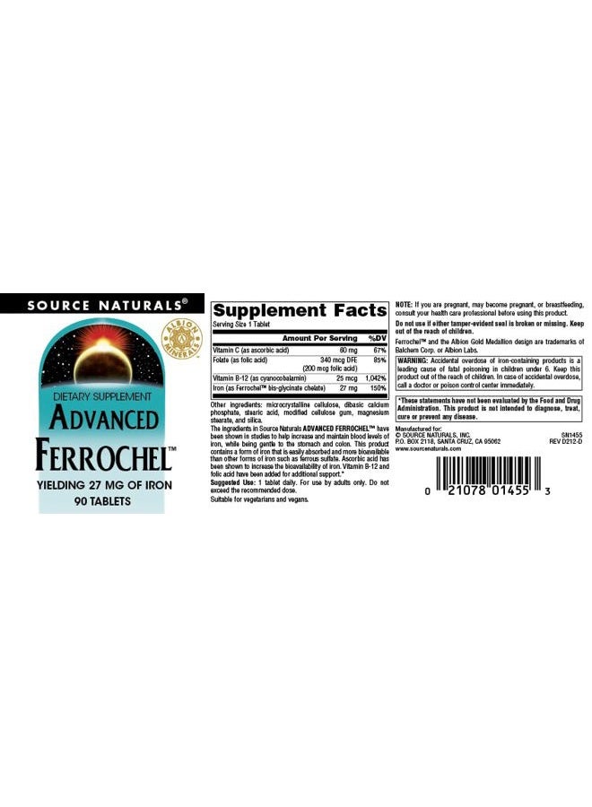 Source Naturals Advanced Ferrochel - 90 Tablets - Image 4