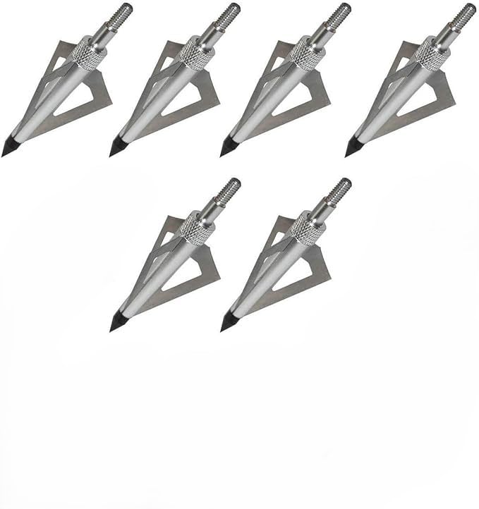 Futaba Broad and Heads,3 Archery Tip - 125 g - Silver - 6pc Pack - Image 1