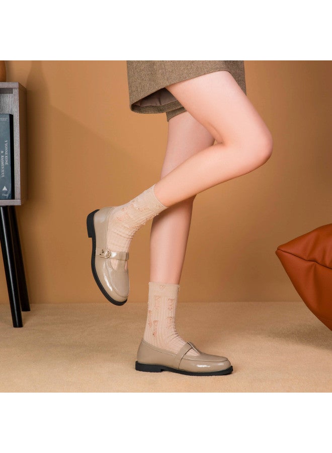 Goldlion Counter Same Style, Genuine Leather Mary Jane Shoes, Jk Uniform Shoes, Simple And Elegant Versatile Round Toe Low Heel Women's Flats - Image 5