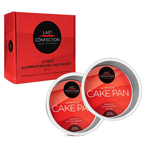 Last Confection 6 x 2 Inch Round Cake Pans, Set of 2 Anodized Aluminum Cake Pans Baking Tins - Image 3