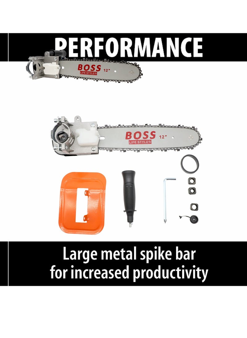 BOSS LIFE STYLE - 12 Inch Electric Drill Modified To Electric Chainsaw Tool Attachment Electric Chainsaws Accessory Practical Modification Tool Set Woodworking Cutting Tool - Image 1