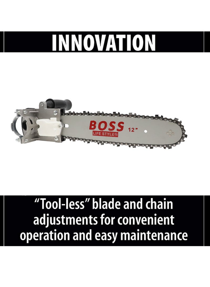 BOSS LIFE STYLE - 12 Inch Electric Drill Modified To Electric Chainsaw Tool Attachment Electric Chainsaws Accessory Practical Modification Tool Set Woodworking Cutting Tool - Image 1