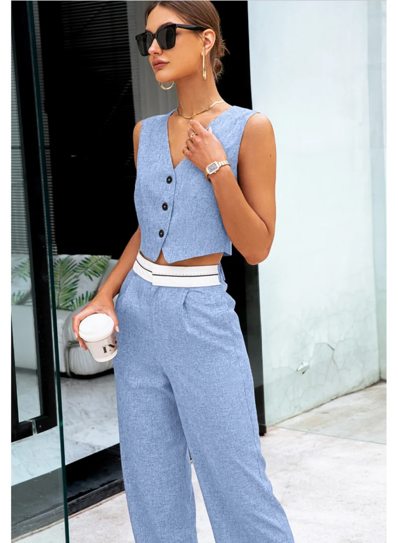 SIMPLEE Women's 2-Piece Outfit Set - Matching Top & Pants for Stylish Look