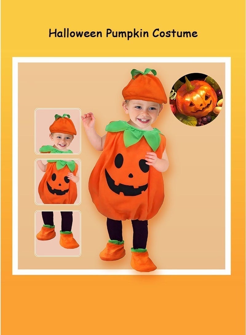 MIXDE Pumpkin Costume for Kids, Children Pumpkin Costumes  Cosplay, Toddler Infant  Costume Outfit for Boys and Girl,  Pumpkin Dress Up for Kids  with pumpkin bag - Image 1