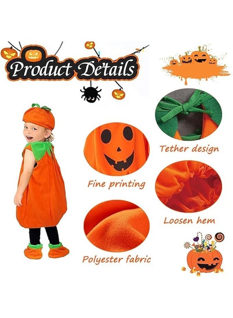 MIXDE Pumpkin Costume for Kids, Children Pumpkin Costumes  Cosplay, Toddler Infant  Costume Outfit for Boys and Girl,  Pumpkin Dress Up for Kids  with pumpkin bag - Image 2