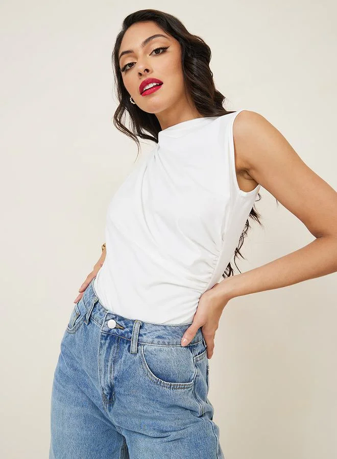 Styli Sleeveless High Neck Regular Fit Knit Top