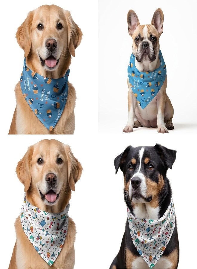 W Brings Bandana for Dogs (Set of 2) | These Stunning Gorgeous Design Dog Bandana Scarf are Perfect Styling Accessory for Dogs Large, Medium & Small. (XL, Birthday Twin Pack) - Image 1
