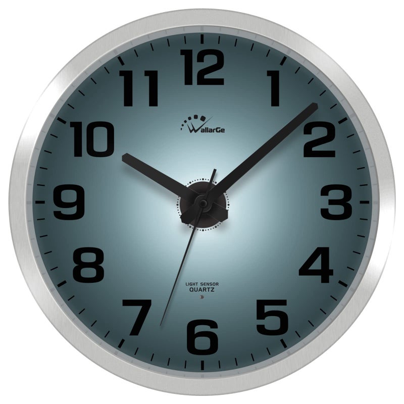 WallarGe Night Light Wall Clock for Bedroom  Silent Lighted up Wall Clock Glow in The Dark Battery Operated Wall Clocks for Living RoomKitchen Easy to Read Large Digital Display 12 Inch