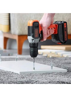 BLACK+DECKER 18V 1.5Ah Li Ion Cordless Drill Driver For Wood Drilling And Screwdriving Fastening Orange Black Bcd001C1 Gb  - Image 3