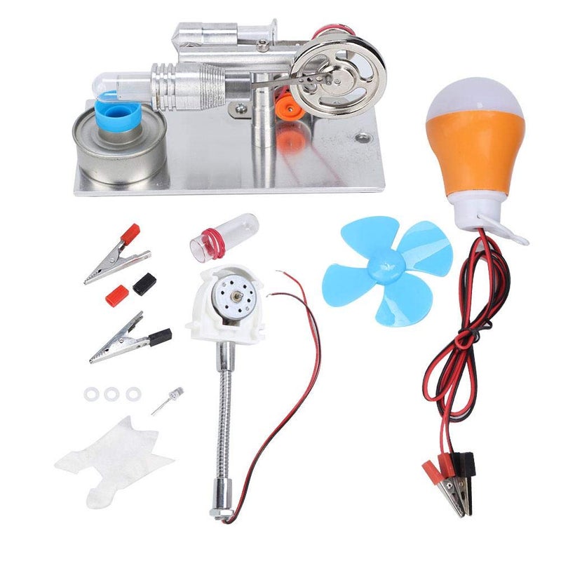 klarako Hot Air Teaching Model Mini Power Generator, Mini Stirling Engine, Stirling Engine Fan Stirling Engine for Physics Lab Teaching Model - Image 1