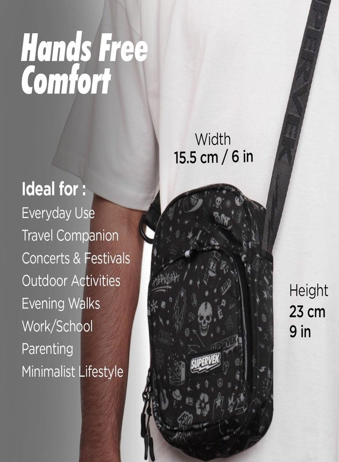 Supervek PRO Sling Bag for Men Crossbody - Water-Resistant One Side Bag for men - Cross Body Shoulder Hand Small Bag for men Travel Office - Mens Boys Passport Messenger Bags Gifts - Streetwear OG - Image 2