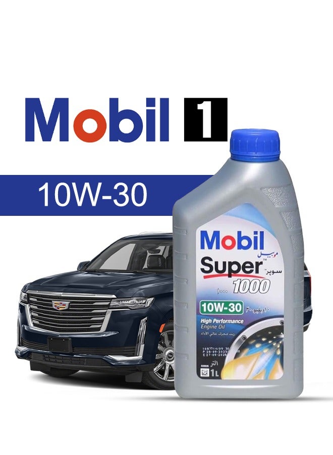 موبيل زيت محرك سيارة كاديلاك، اسكاليد 2013 - 2007 - لزوجة 10w30 موبيل سوبر 6 لتر، مع فلتر زيت المحرك - 2007 2008 2009 2010 2011 2012 2013