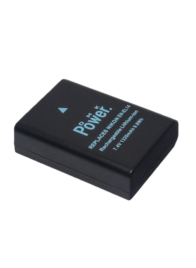 DMK Power Dmk Power En-el14 1320mah Battery Compatible with Nikon Coolpix D3100 D3200 D5100 P7000 P7100 P7700 Camera Etc - Image 1