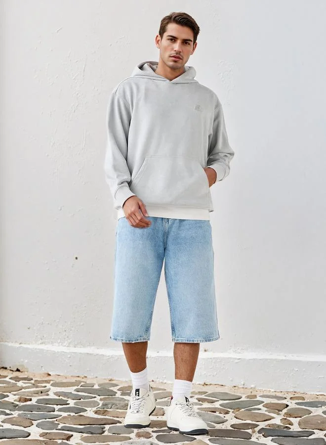 ستارتر هودي رجالي بطبعة شعار من مزيج البوليستر