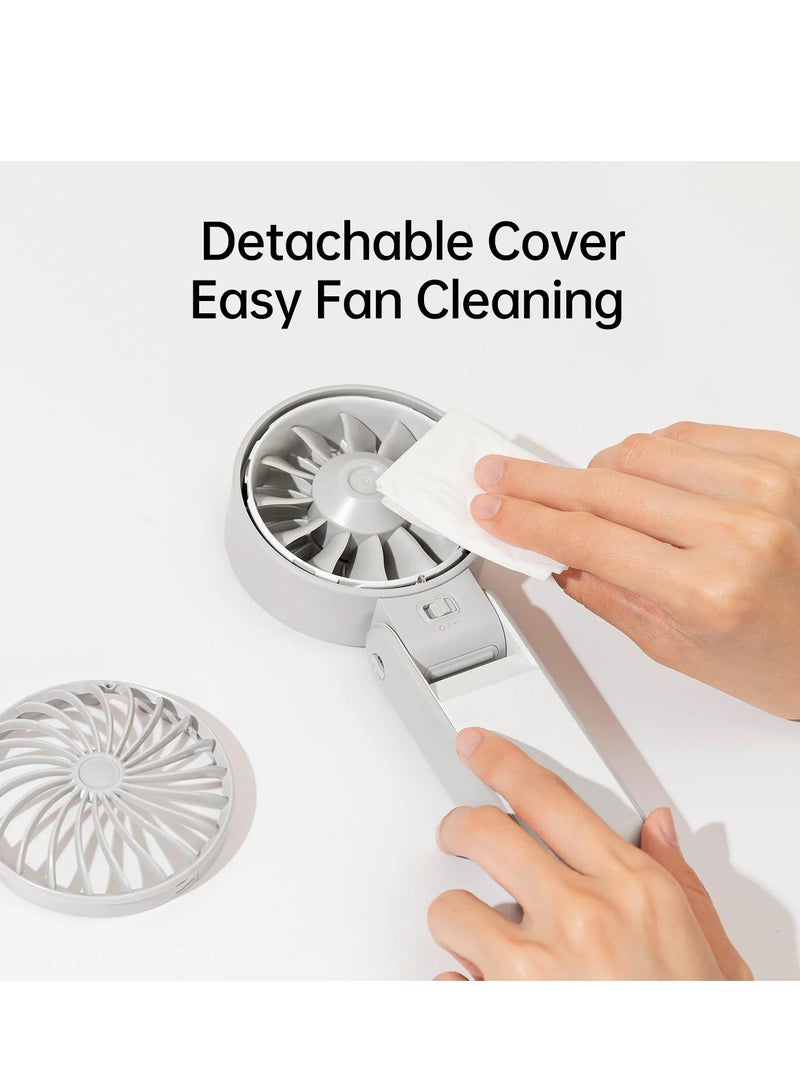 JISULIFE Handheld Fan Jisulife Life7, 3600mAh, 5 Speeds - Light Grey - Image 3