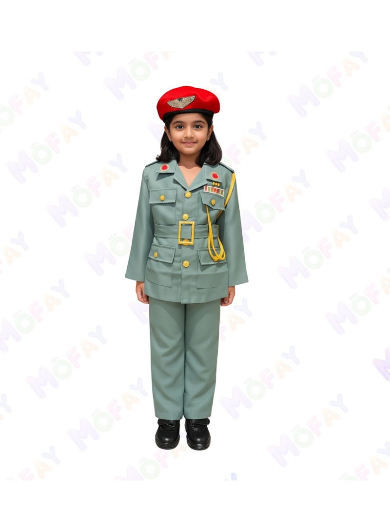 UAE Police officer Premium Quality Green Costume Set for Kids (Unisex), Perfect for Role Play & Fancy Dress. - Image 3