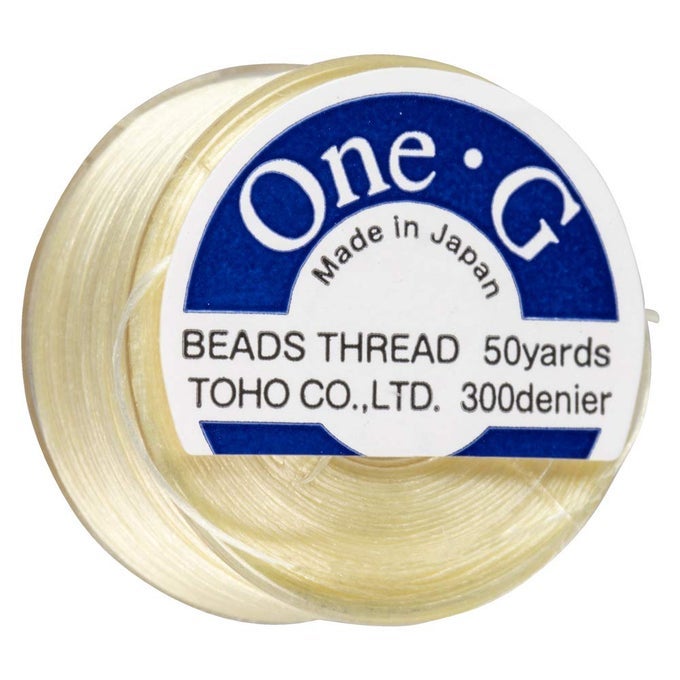 ONEG BEADING THREAD 50 YARD BOBBIN CREAM