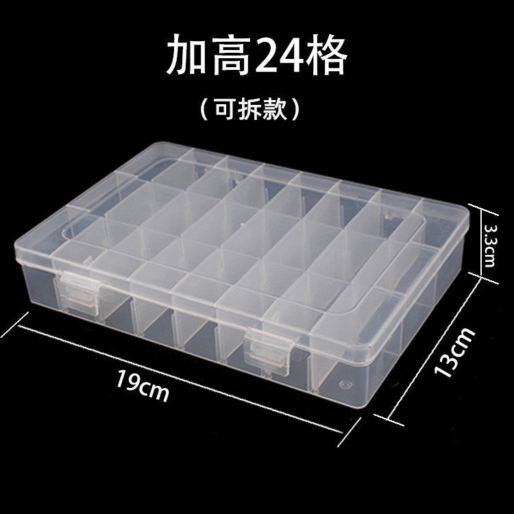 Generic Home Clear Plastic Covered Storage Box for Accessories Highlight 24-grid removable storage box