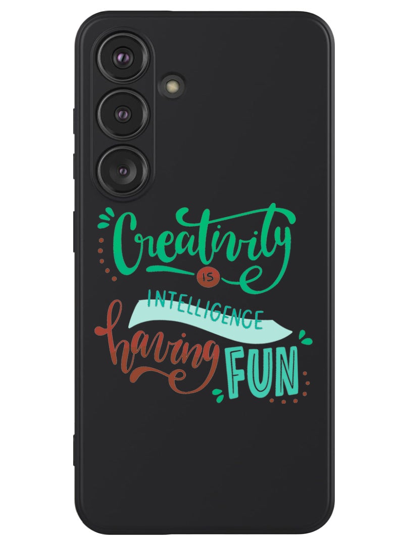 Theodor Protective Slim Fit Case Liquid Silicone Cover with Full Body Protection Anti-Scratch Shockproof Case For Samsung Galaxy S24 Plus (Black) - Creativirty is Intelligence having Fun - Image 1