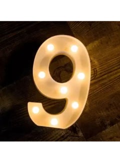 Vitacelli LEDs Numbers Light Standing Sign with Bulbs Night Lamp Warm White 9  - Image 1