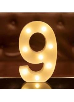 Vitacelli LEDs Numbers Light Standing Sign with Bulbs Night Lamp Warm White 9  - Image 3