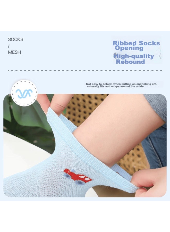 LANG SHA Langsha Children's Socks, Boys' Cotton Mesh Spring And Summer Thin Breathable Baby Mid-calf Short Socks For Older Kids - Image 5